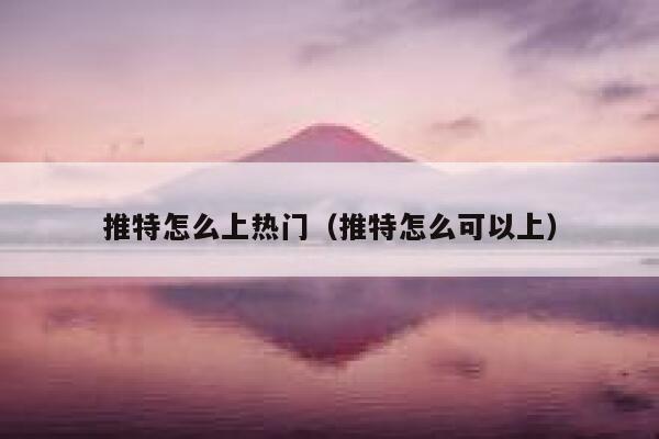 推特怎么上热门（推特怎么可以上） 第1张