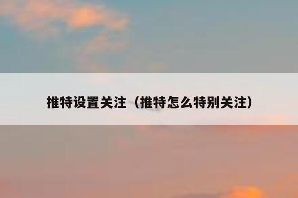 推特设置关注(推特怎么特别关注) 第1张 推特设置关注(推特怎么特别关注) 第1张