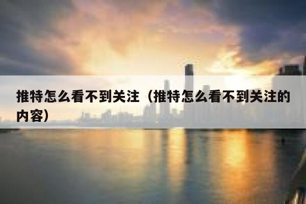 推特怎么看不到关注(推特怎么看不到关注的内容) 第1张 推特怎么看不到关注(推特怎么看不到关注的内容) 第1张