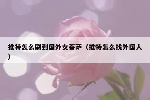 推特怎么刷到国外女菩萨(推特怎么找外国人) 第1张 推特怎么刷到国外女菩萨(推特怎么找外国人) 第1张