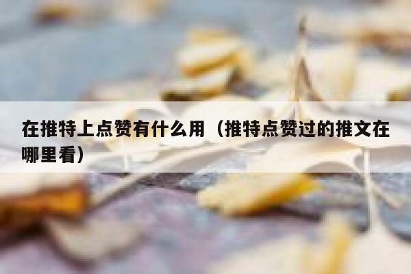 在推特上点赞有什么用(推特点赞过的推文在哪里看) 第1张 在推特上点赞有什么用(推特点赞过的推文在哪里看) 第1张