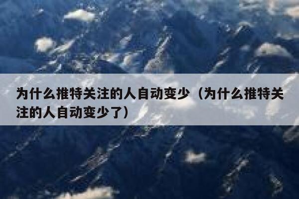 为什么推特关注的人自动变少（为什么推特关注的人自动变少了） 第1张
