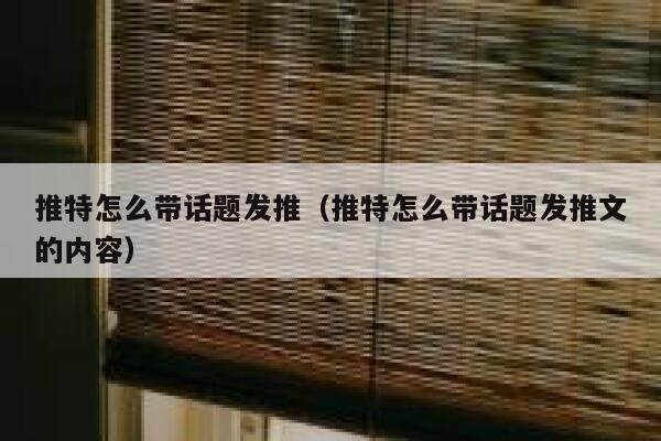 推特怎么带话题发推（推特怎么带话题发推文的内容） 第1张