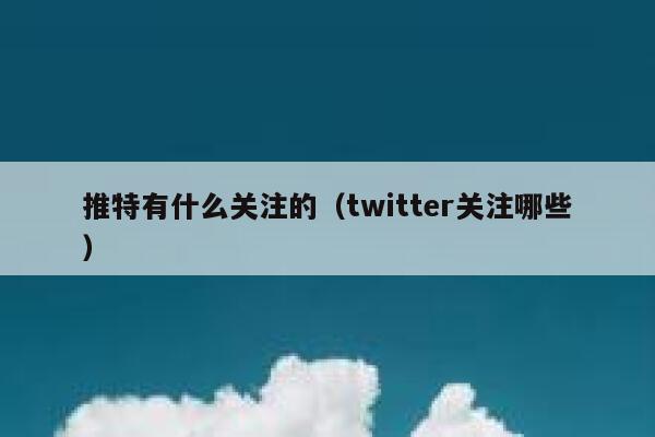推特有什么关注的(twitter关注哪些) 第1张 推特有什么关注的(twitter关注哪些) 第1张