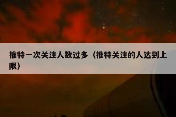 推特一次关注人数过多（推特关注的人达到上限） 第1张