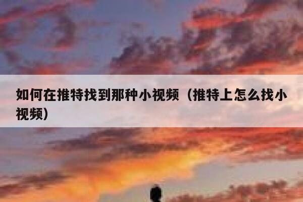 如何在推特找到那种小视频(推特上怎么找小视频) 第1张 如何在推特找到那种小视频(推特上怎么找小视频) 第1张