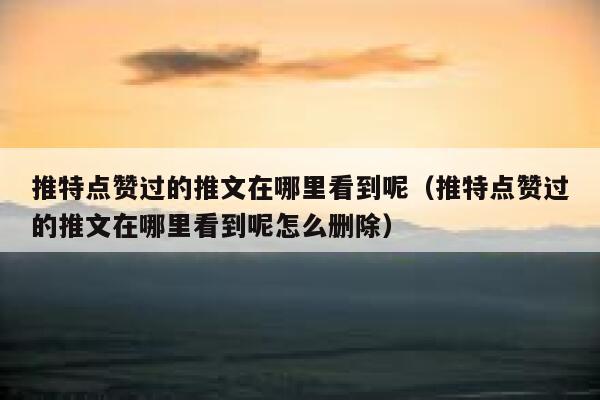 推特点赞过的推文在哪里看到呢(推特点赞过的推文在哪里看到呢怎么删除) 第1张 推特点赞过的推文在哪里看到呢(推特点赞过的推文在哪里看到呢怎么删除) 第1张