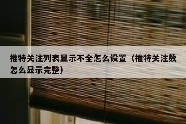 推特关注列表显示不全怎么设置(推特关注数怎么显示完整) 第1张 推特关注列表显示不全怎么设置(推特关注数怎么显示完整) 第1张