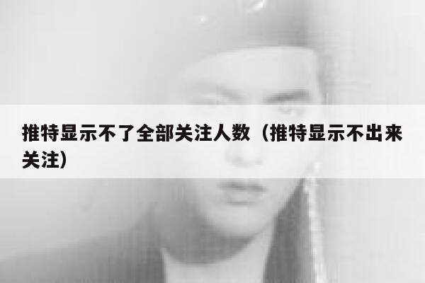 推特显示不了全部关注人数（推特显示不出来关注） 第1张