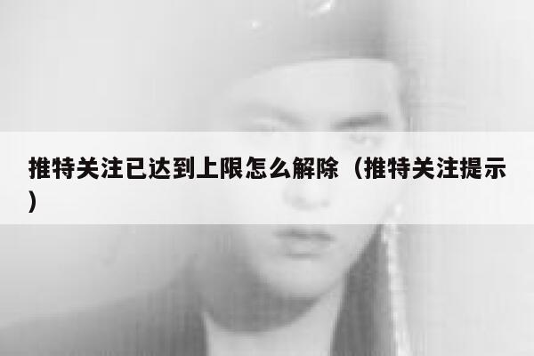 推特关注已达到上限怎么解除（推特关注提示） 第1张