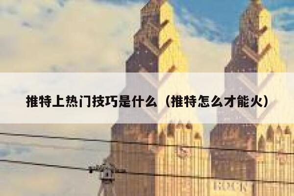 推特上热门技巧是什么（推特怎么才能火） 第1张