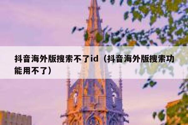 抖音海外版搜索不了id（抖音海外版搜索功能用不了） 第1张