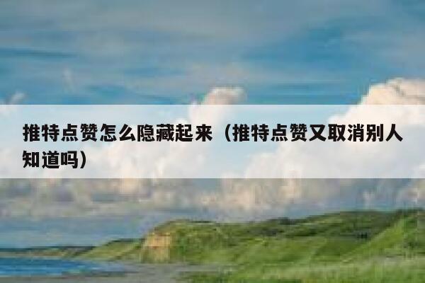 推特点赞怎么隐藏起来（推特点赞又取消别人知道吗） 第1张