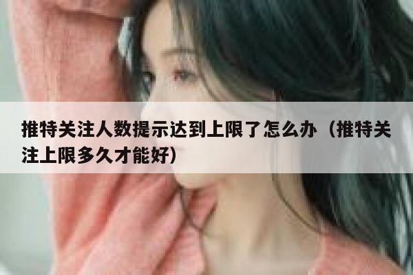 推特关注人数提示达到上限了怎么办（推特关注上限多久才能好） 第1张