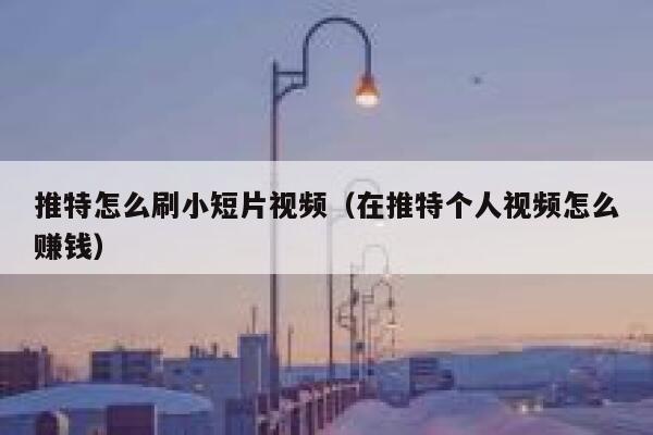 推特怎么刷小短片视频（在推特个人视频怎么赚钱） 第1张
