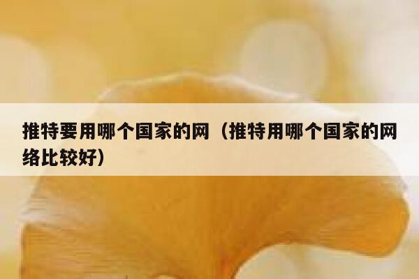 推特要用哪个国家的网(推特用哪个国家的网络比较好) 第1张 推特要用哪个国家的网(推特用哪个国家的网络比较好) 第1张