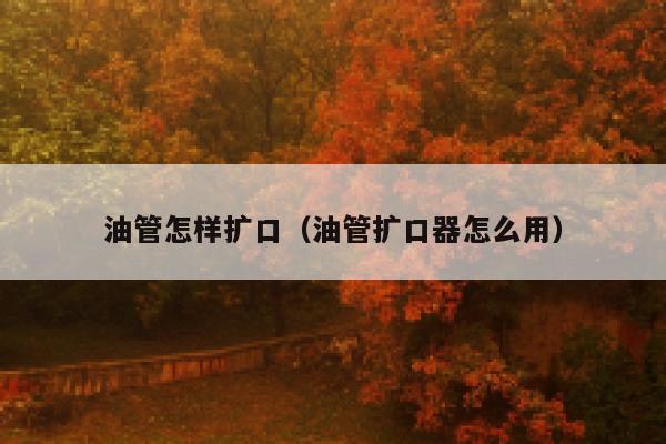 油管怎样扩口（油管扩口器怎么用） 第1张
