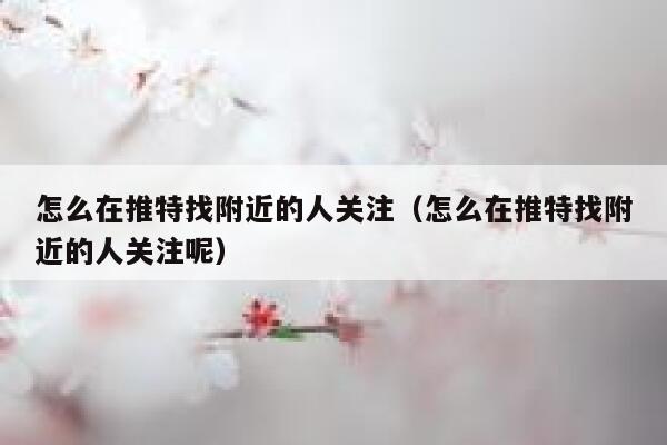 怎么在推特找附近的人关注（怎么在推特找附近的人关注呢） 第1张