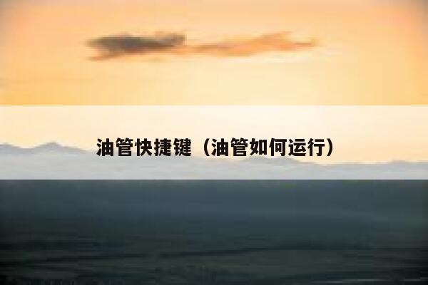 油管快捷键（油管如何运行） 第1张