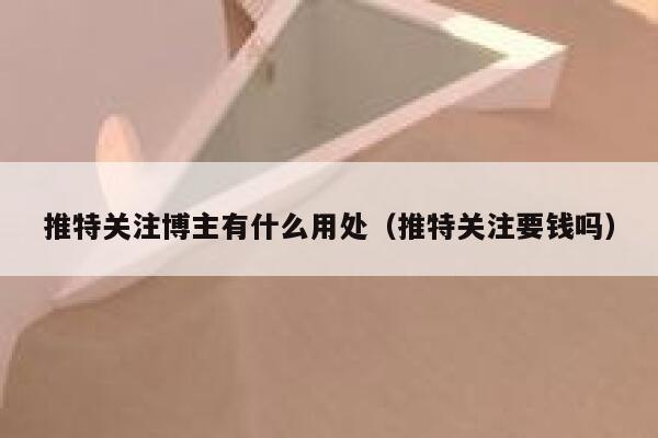 推特关注博主有什么用处（推特关注要钱吗） 第1张