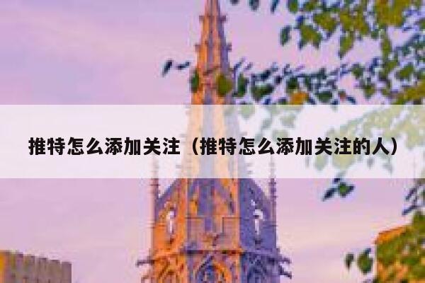 推特怎么添加关注（推特怎么添加关注的人） 第1张