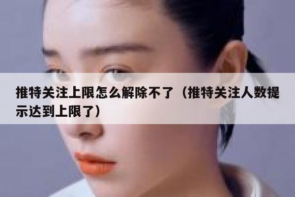 推特关注上限怎么解除不了（推特关注人数提示达到上限了） 第1张