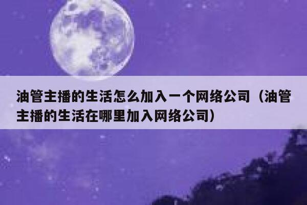 油管主播的生活怎么加入一个网络公司（油管主播的生活在哪里加入网络公司） 第1张