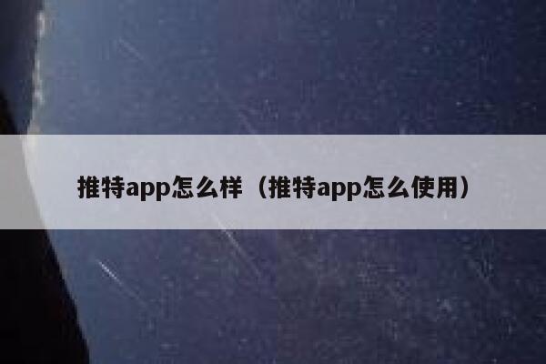 推特app怎么样（推特app怎么使用） 第1张