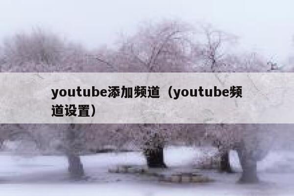 youtube添加频道（youtube频道设置） 第1张