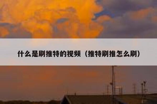 什么是刷推特的视频（推特刷推怎么刷） 第1张