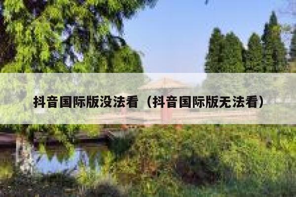 抖音国际版没法看(抖音国际版无法看) 第1张 抖音国际版没法看(抖音国际版无法看) 第1张