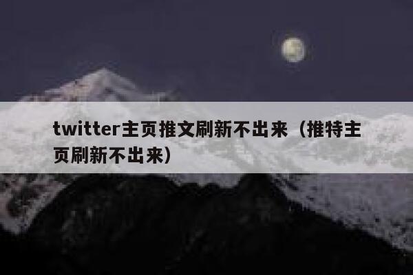 twitter主页推文刷新不出来（推特主页刷新不出来） 第1张
