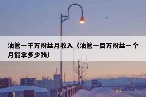 油管一千万粉丝月收入（油管一百万粉丝一个月能拿多少钱） 第1张