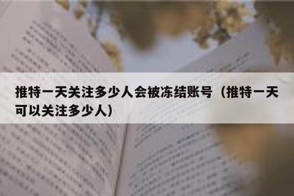 推特一天关注多少人会被冻结账号（推特一天可以关注多少人） 第1张