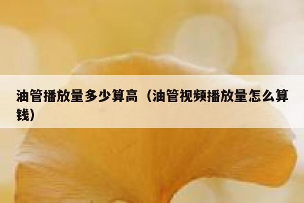 油管播放量多少算高（油管视频播放量怎么算钱） 第1张