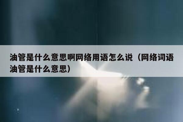 油管是什么意思啊网络用语怎么说（网络词语油管是什么意思） 第1张