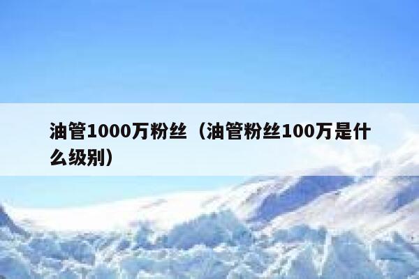 油管1000万粉丝（油管粉丝100万是什么级别） 第1张