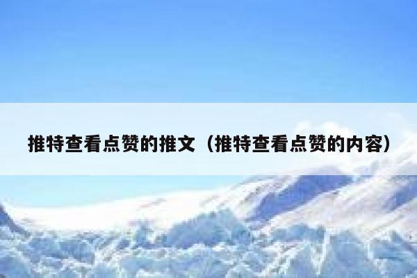 推特查看点赞的推文（推特查看点赞的内容） 第1张