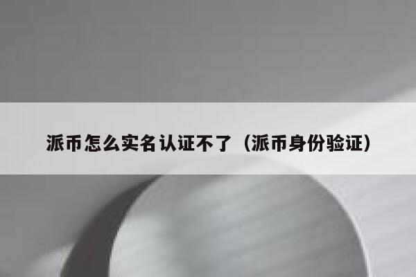 派币怎么实名认证不了（派币身份验证） 第1张