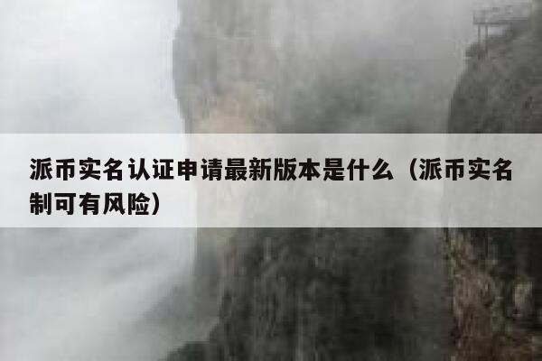 派币实名认证申请最新版本是什么（派币实名制可有风险） 第1张