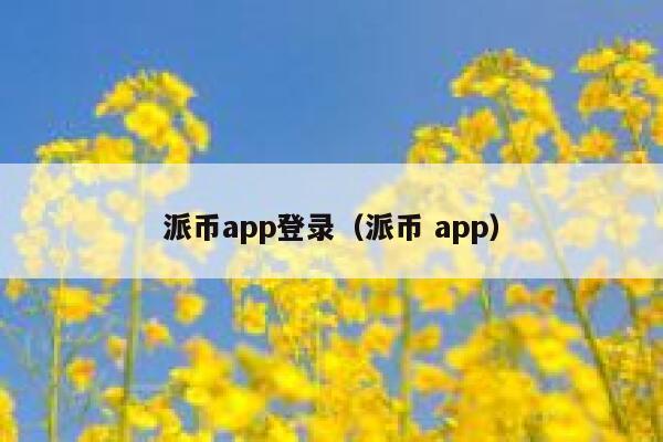 派币app登录（派币 app） 第1张