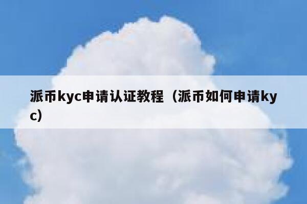 派币kyc申请认证教程（派币如何申请kyc） 第1张