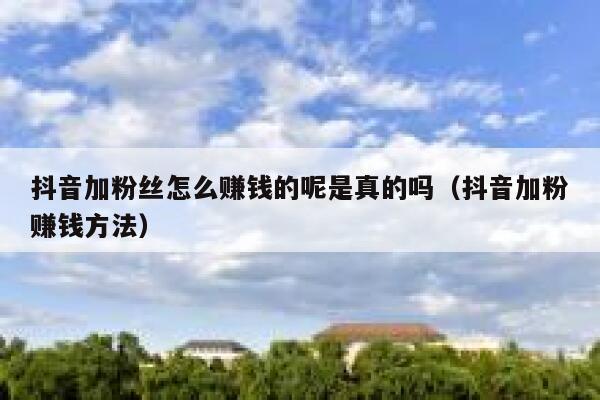 抖音加粉丝怎么赚钱的呢是真的吗（抖音加粉赚钱方法） 第1张