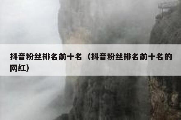 抖音粉丝排名前十名（抖音粉丝排名前十名的网红） 第1张