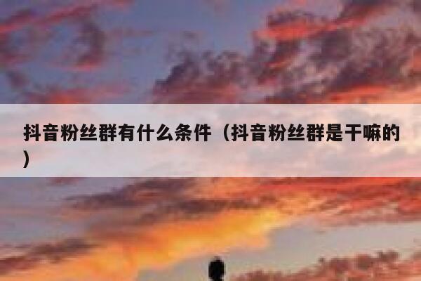 抖音粉丝群有什么条件（抖音粉丝群是干嘛的） 第1张