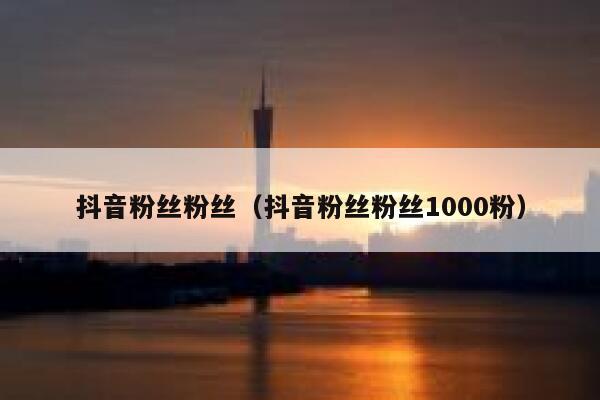 抖音粉丝粉丝（抖音粉丝粉丝1000粉） 第1张