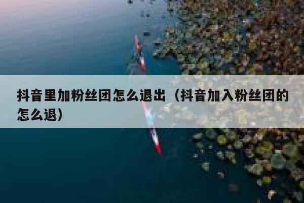 抖音里加粉丝团怎么退出（抖音加入粉丝团的怎么退） 第1张