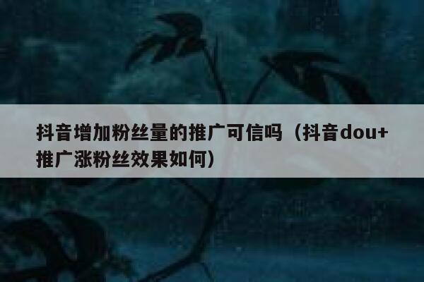 抖音增加粉丝量的推广可信吗（抖音dou+推广涨粉丝效果如何） 第1张