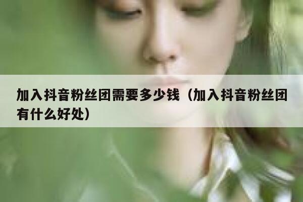 加入抖音粉丝团需要多少钱（加入抖音粉丝团有什么好处） 第1张