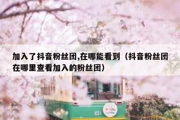 加入了抖音粉丝团,在哪能看到（抖音粉丝团在哪里查看加入的粉丝团） 第1张